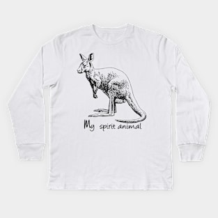 Kangaroo My spirit animal Kids Long Sleeve T-Shirt